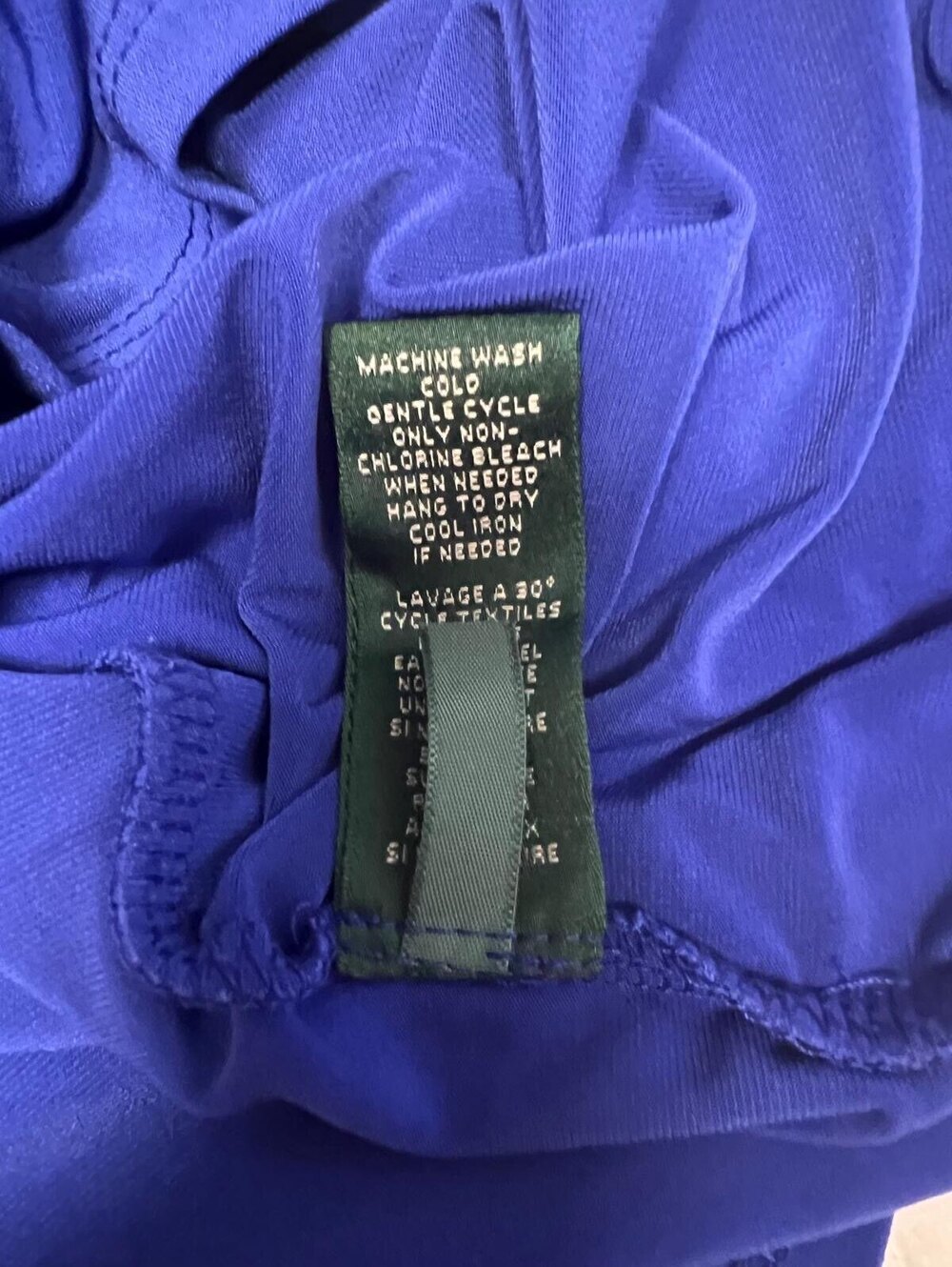 Lauren Ralph Lauren Dress Blue Polyester Size 8 - Picture 8 of 9